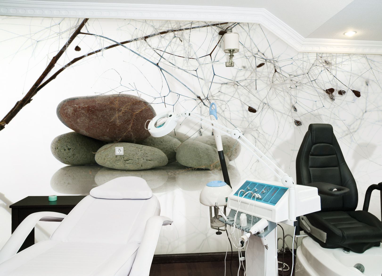 Interior of a beauty parlour. Photograph on the wall made by author